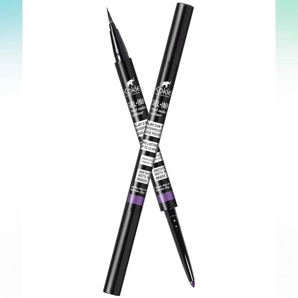 X2 Kokie Professional 2-n-1 Gel-Ink Dual Ended Eyeconic Eyeliner: Amethyst+Black
